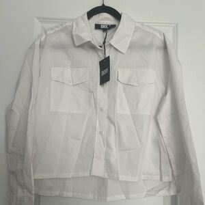 NWOT- DKNY BASIC WHITE BUTTON DOWN SHIRT